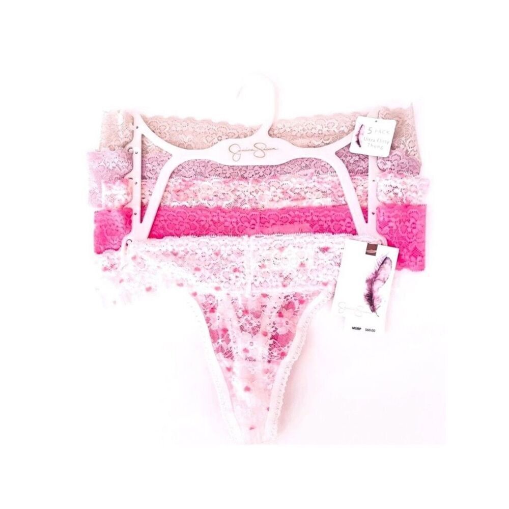 NWT Jessica Simpson Sz M 5 Stretchy Lace Colorful Ultra Flirt Panties Pack